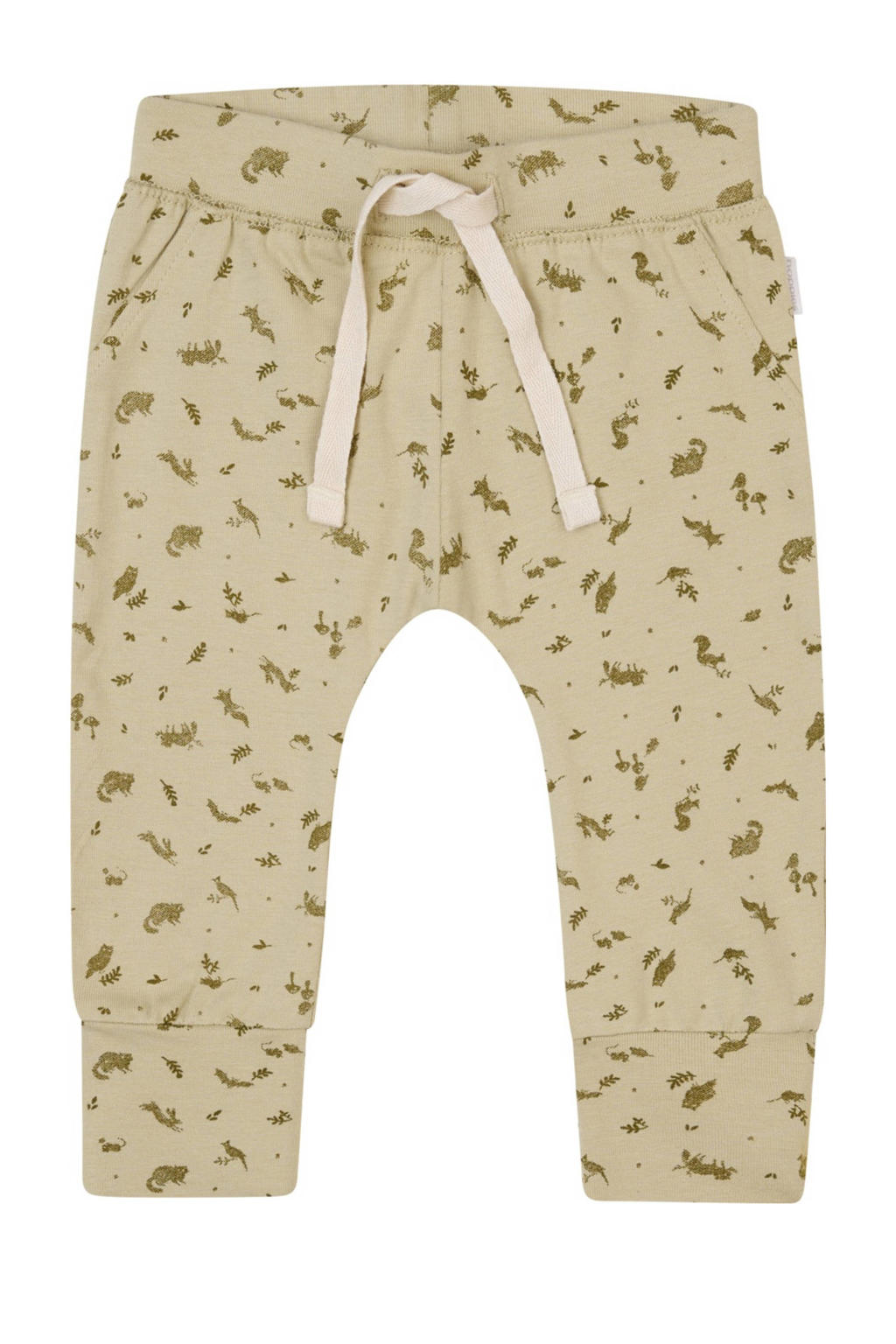 Groene Noppies baby baby broek van katoen met regular waist en elastische tailleband met koord