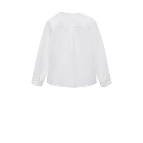 Mango Kids blouse wit Meisjes Katoen Klassieke kraag Effen 152