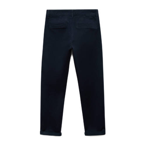 Mango Kids broek marine Wit Jongens Stretchkatoen Effen 128