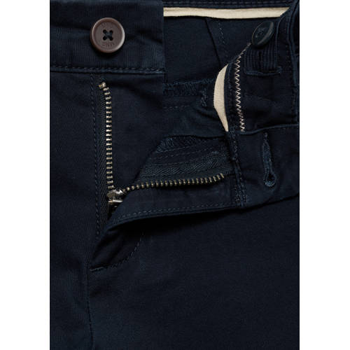 Mango Kids broek marine Wit Jongens Stretchkatoen Effen 128