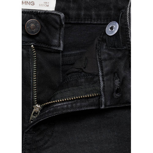 Mango Kids regular fit jeans black denim Zwart Jongens Katoen Effen 116