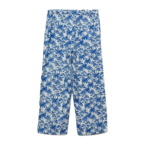 Mango Kids broek met all over print middenblauw Meisjes Katoen All over print 152