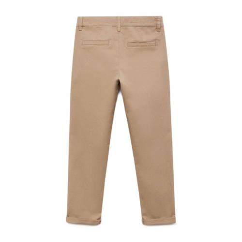 Mango Kids broek beige Jongens Stretchkatoen Effen 140