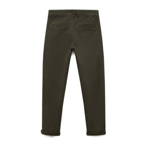 Mango Kids broek donkergroen Jongens Stretchkatoen Effen 146