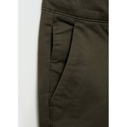 Mango Kids broek donkergroen Jongens Stretchkatoen Effen 146
