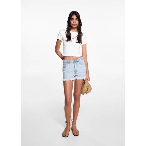 MANGO TEENS denim short lichtblauw Korte broek Effen 172(L)