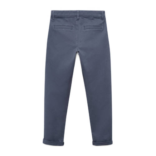 Mango Kids broek middenblauw Jongens Stretchkatoen Effen 134