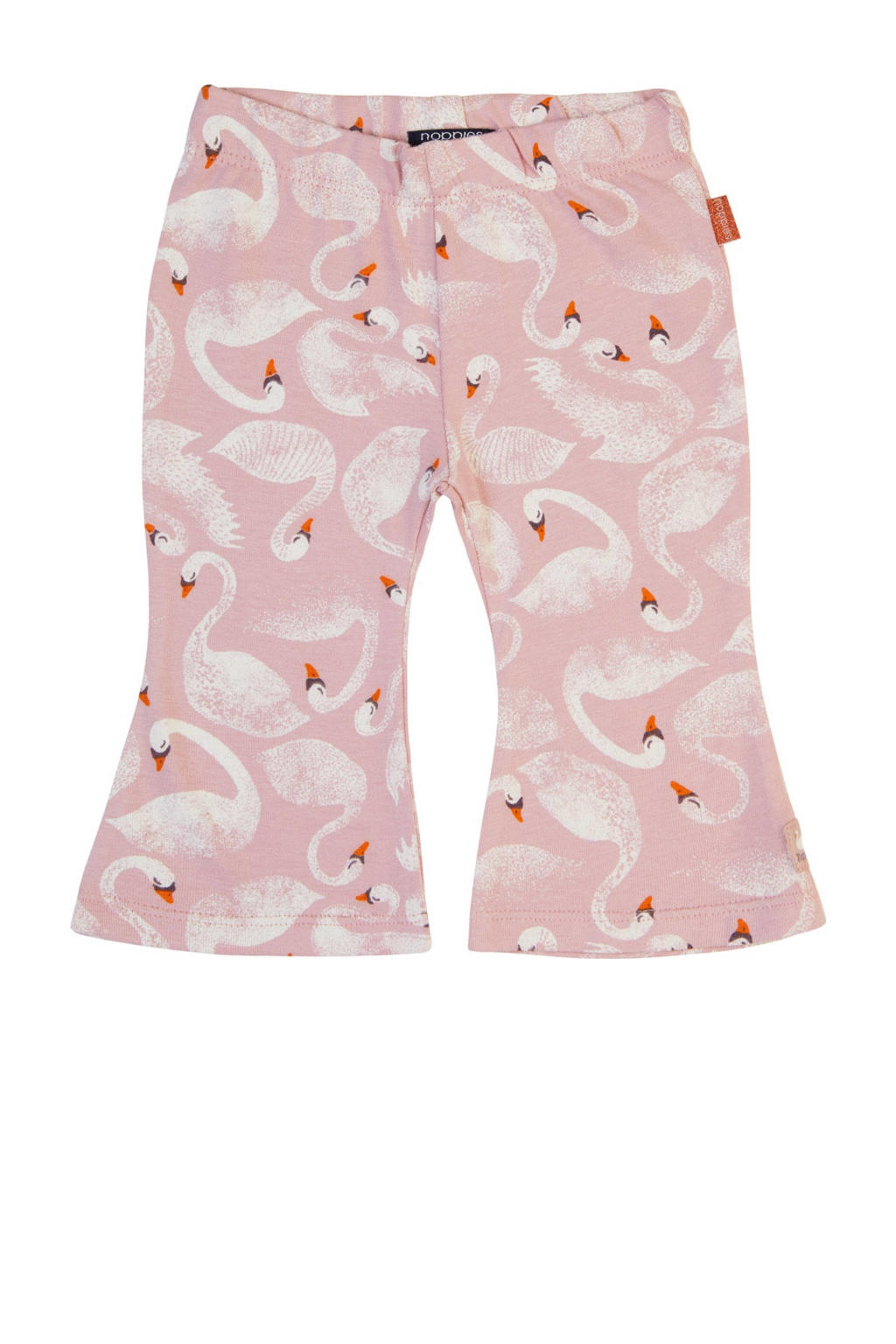 Roze meisjes Noppies baby baby flared broek van katoen met regular waist en elastische tailleband