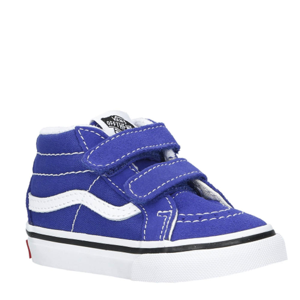 Kobaltblauw en witte jongens en meisjes VANS SK8-Mid Reissue Color Theory sneakers van canvas-suède/voering: textiel/voetbed: eva met klittenband