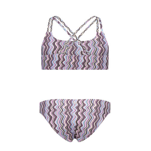 America Today crop bikini paars Multi Meisjes Polyamide Grafisch 158 164