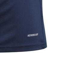 thumbnail: Donkerblauw en witte jongens en meisjes adidas Performance Junior voetbalshirt Squad 21 van polyester met korte mouwen en ronde hals