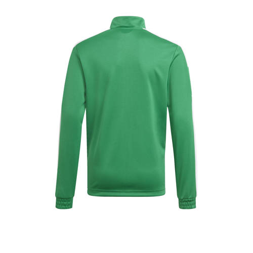 Adidas Performance Junior sportvest Squadra 21 groen wit Jongens Meisjes Polyester Opstaande kraag 116