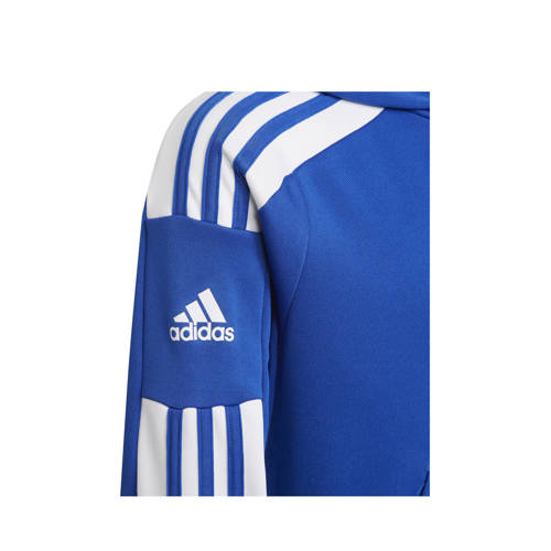 Adidas Performance Junior sportsweater Squad 21 kobaltblauw Jongens Meisjes Polyester Capuchon 152