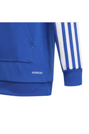 thumbnail: Blauw, kobaltblauw en witte jongens en meisjes adidas Performance Junior sportsweater Squad 21 van polyester met lange mouwen en capuchon