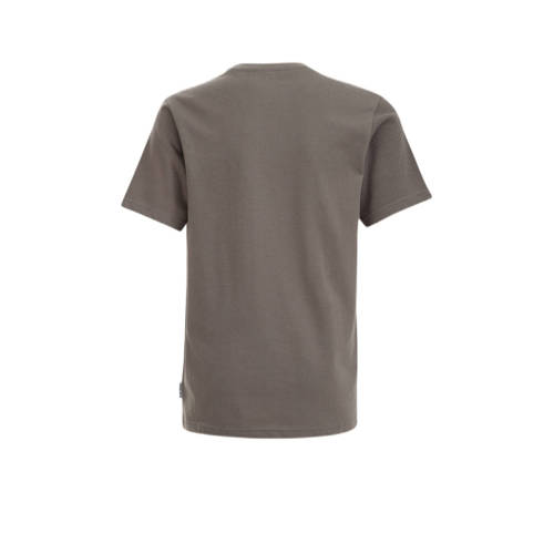 WE Fashion T-shirt bruin Jongens Katoen Ronde hals Effen 110 116