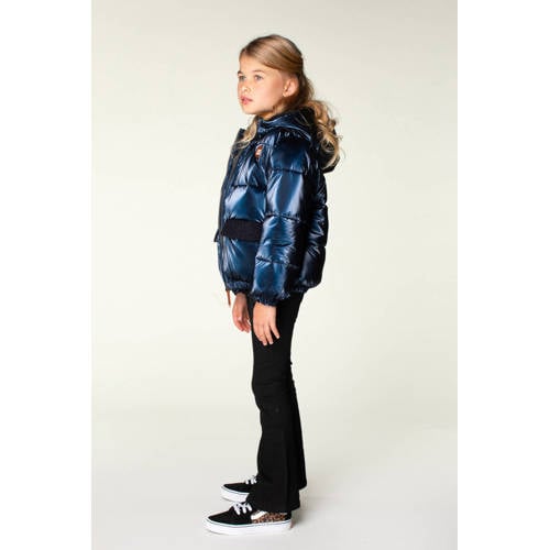 Moodstreet gewatteerde winterjas Julie donkerblauw Meisjes Polyester Capuchon
