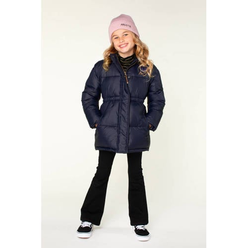 Moodstreet gewatteerde winterjas Juna donkerblauw Meisjes Polyester Capuchon 110