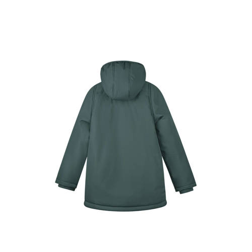 Moodstreet gewatteerde winterjas Jason donkergroen Jongens Polyester Capuchon 110