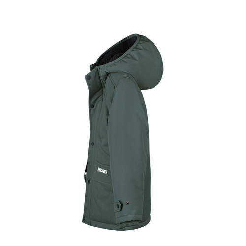 Moodstreet gewatteerde winterjas Jason donkergroen Jongens Polyester Capuchon 110