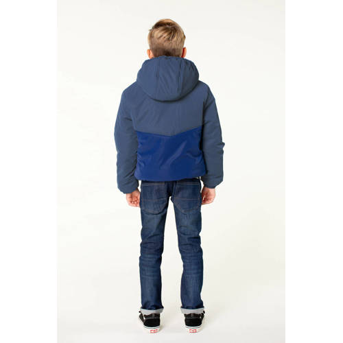 Moodstreet gewatteerde winterjas Jimmy donkerblauw Jongens Polyester Capuchon 158 164
