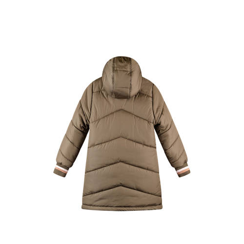 Moodstreet gewatteerde winterjas Jara kakigroen Meisjes Polyester Capuchon 116