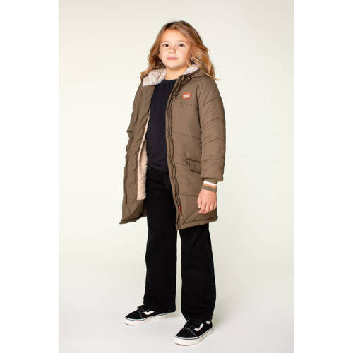 Moodstreet gewatteerde winterjas Jara kakigroen Meisjes Polyester Capuchon 116