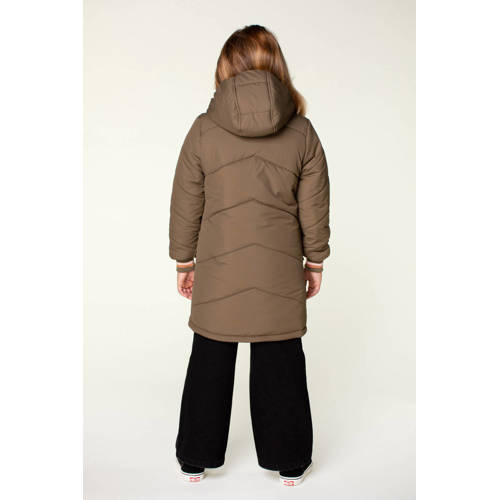 Moodstreet gewatteerde winterjas Jara kakigroen Meisjes Polyester Capuchon 116