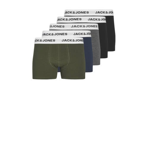 JACK & JONES JUNIOR boxershort JACBASIC - set van 5 Zwart Jongens Stretchkatoen - maat 176 afbeelding
