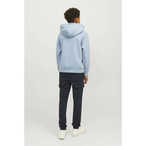 jack & jones JUNIOR hoodie JORVESTERBRO met tekst lichtblauw Sweater Tekst 176