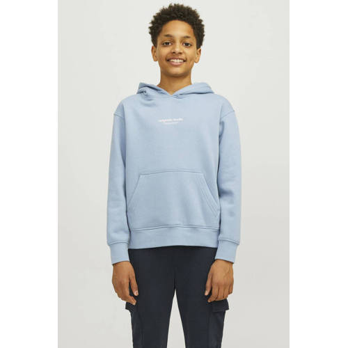 jack & jones JUNIOR hoodie JORVESTERBRO met tekst lichtblauw Sweater Tekst 176