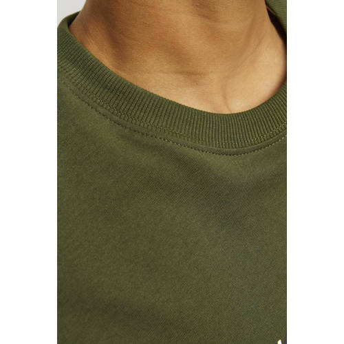 jack & jones JUNIOR T-shirt JCOMOUNTAIN met printopdruk donkergroen Jongens Denim Ronde hals 176