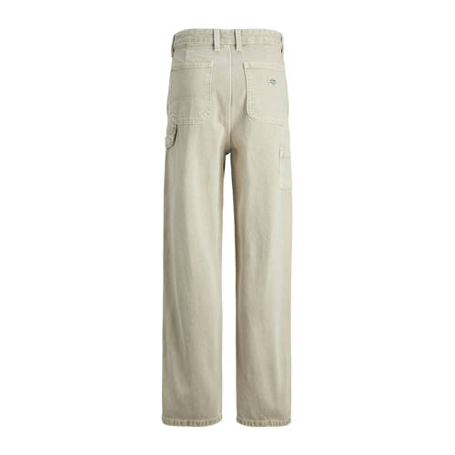 jack & jones JUNIOR loose fit jeans JJIALEX JJCARPENTER beige Jongens Denim 158