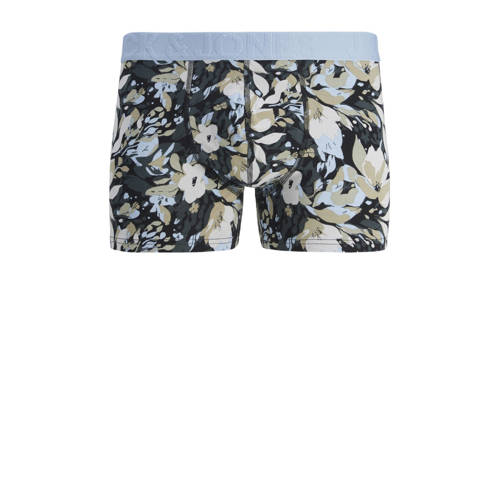 jack & jones JUNIOR boxershort JACJONAH FLOWER set van 3 donkergroen lichtblauw zwart Jongens Stretchkatoen 128