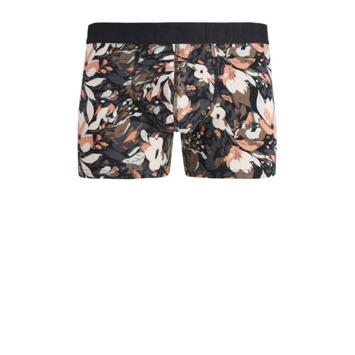jack & jones JUNIOR boxershort JACJONAH FLOWER set van 3 donkergroen lichtblauw zwart Jongens Stretchkatoen 128