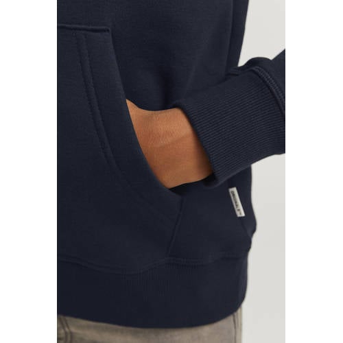 jack & jones JUNIOR hoodie JORFREDERIKSBERG met printopdruk donkerblauw Sweater 152