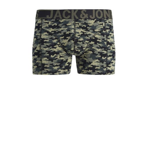 jack & jones JUNIOR boxershort JACDANNY set van 3 zwart groen Jongens Stretchkatoen 128
