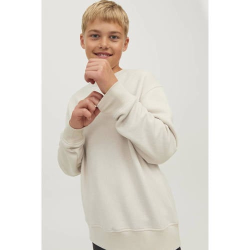 jack & jones JUNIOR sweater JORVESTERBRO met tekst offwhite Ecru Tekst 164