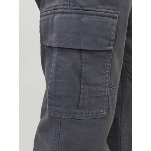jack & jones JUNIOR loose fit cargobroek JPSTKANE JJHARLOW Blauw Jongens Stretchkatoen 158