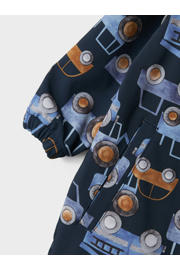thumbnail: NAME IT MINI softshell buitenspeelpak met all over print donkerblauw/lichtblauw/oker