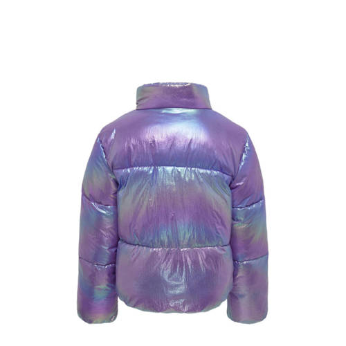 Only KIDS GIRL gewatteerde winterjas KOGCELINE paars metallic Meisjes Nylon Opstaande kraag 140