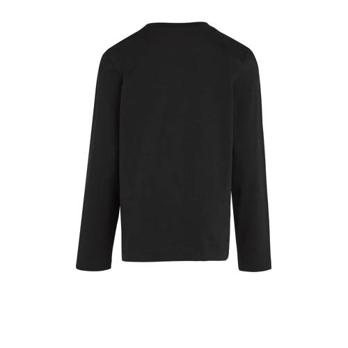 Calvin Klein longsleeve zwart Jongens Katoen Ronde hals Effen 176