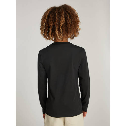 Calvin Klein longsleeve zwart Jongens Katoen Ronde hals Effen 176