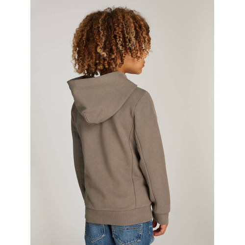 Calvin Klein sweatvest bruin Jongens Katoen Capuchon Effen 152