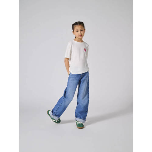 Only KIDS GIRL wide leg jeans KOGHOPE medium blue denim Blauw Effen 146