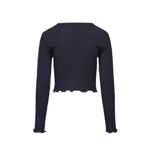 Only KIDS GIRL crop top KOGEMMA donkerblauw Meisjes Polyester Ronde hals 134 140