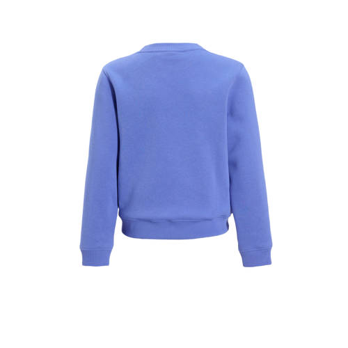 Calvin Klein sweater met logo oprdruk paarsblauw Groen Meisjes Katoen Ronde hals 152