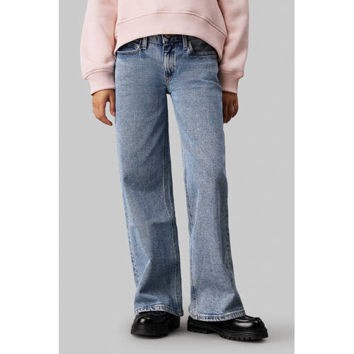 Calvin Klein straight fit jeans salt and pepper blue Blauw Meisjes Denim 152