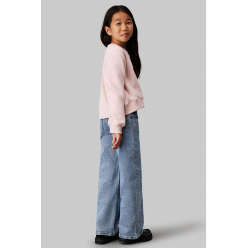 Calvin Klein straight fit jeans salt and pepper blue Blauw Meisjes Denim 152