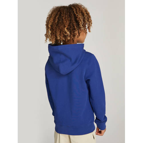 Calvin Klein Jeans hoodie met logo Sweater Blauw Jongens Katoen Capuchon 152