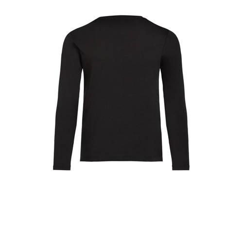 Calvin Klein longsleeve met logo zwart Jongens Meisjes Katoen Ronde hals 140
